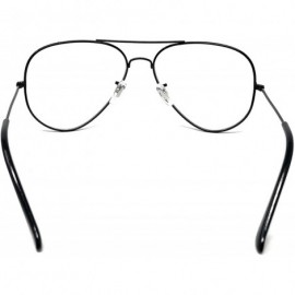 Aviator Aviator Mirror or Clear Metal Sunglasses Classic Style - Black- Clear - C718YTH5TSA $10.71