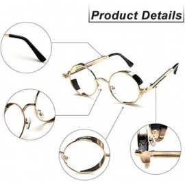 Round Retro sunglasses round polarized lenses hip hop style for men and women - Gold Frame+clean Lens - CL18RLX3N5X $14.19