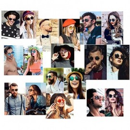 Round Retro sunglasses round polarized lenses hip hop style for men and women - Gold Frame+clean Lens - CL18RLX3N5X $14.19