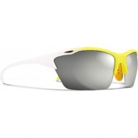 Sport Alpha Yellow White Road Cycling/Fishing Sunglasses with ZEISS P7020M Super Silver Mirrored Lenses - CK18KN53222 $21.00