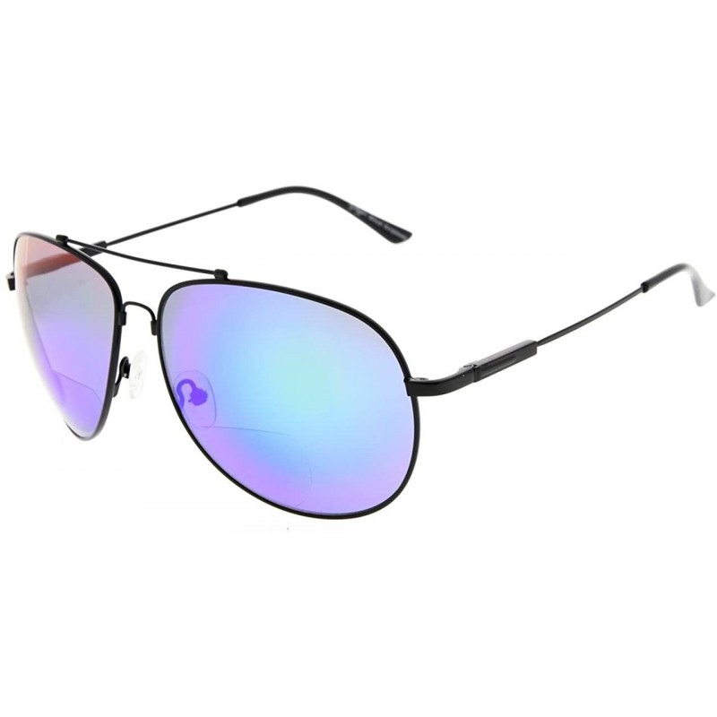 Square Large Bifocal Sunglasses Polit Style Sunshine Readers with Bendable Memory Bridge and Arm - CY180329Z6S $21.60