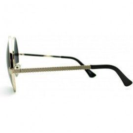 Round Super Oversized Round Circle Sunglasses Arrow Design Metal Frame - Silver - CZ11FSFDYED $10.22