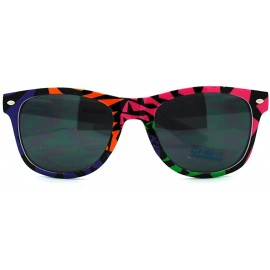 Wayfarer 80's Pop Art Geometric Pattern Horned Sunglasses - Purple Pattern - CT11FAZ5H95 $12.43