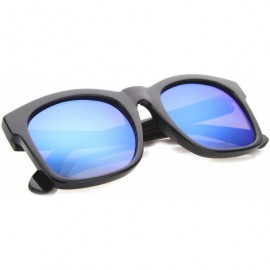 Wayfarer Mod Fashion Oversized Bold Frame Flash Mirror Horn Rimmed Sunglasses 61mm - Black / Ice - C4128PMCHAV $13.22