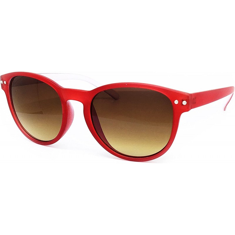 Oversized 7143 Candy Horned Rim Matte Finish Flash Retro Womens Mens Funky Sunglasses - Matte Finish - CK182LNKNX2 $15.39