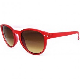 Oversized 7143 Candy Horned Rim Matte Finish Flash Retro Womens Mens Funky Sunglasses - Matte Finish - CK182LNKNX2 $15.39