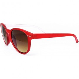 Oversized 7143 Candy Horned Rim Matte Finish Flash Retro Womens Mens Funky Sunglasses - Matte Finish - CK182LNKNX2 $15.39