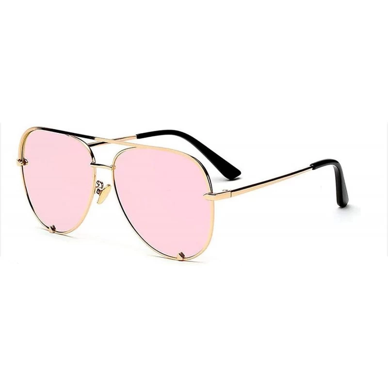 Oval Mini Black Sunglasses Luxury Women's Fashion Mirror Pink Glasses Pilot Style Adult Girls Gradient UV400 - CJ197Y7D8A7 $3...