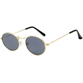 Oval Vintage Oval Small Metal Frame Steampunk Sunglasses Female Eyewear - Gold Gray - CH18U33ARL0 $12.77