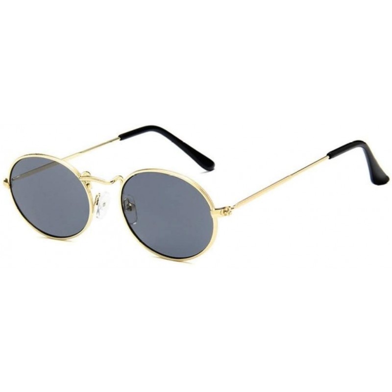 Oval Vintage Oval Small Metal Frame Steampunk Sunglasses Female Eyewear - Gold Gray - CH18U33ARL0 $12.77