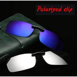 Oval Clip on Sunglasses Polarized- (2-Pack) UV400 Polarised Sunglasses for Driving and Outdoors - Type 3 - C718HX6CSTA $9.66