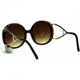 Butterfly Womens Unique Large Hoop Hinge Arm Mod Round Butterfly Sunglasses - Tortoise - C417YUEKTXZ $14.12