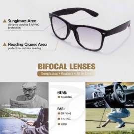 Wayfarer 2 Pairs Bifocal Reading Sunglasses Classic Style Sun Readers Unisex - Black - CN18T72QCQK $21.63