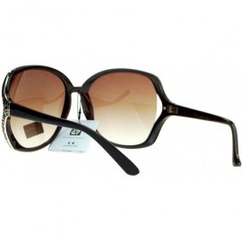 Oversized Womens Oversized Fashion Sunglasses Big Square Frame UV 400 Protection - Brown - CM125JF4LQV $9.76