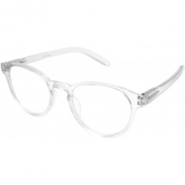 Round shoolboy fullRim Lightweight Reading spring hinge Glasses - Z2 Transparent Clear - CL18ARTKZE4 $21.77