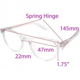 Round shoolboy fullRim Lightweight Reading spring hinge Glasses - Z2 Transparent Clear - CL18ARTKZE4 $21.77