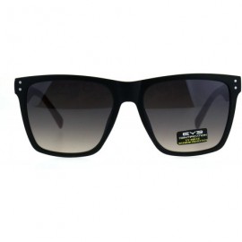 Oversized Mens Fashion Horn Rim Oversize Hipster Designer Sunglasses - Black Light Wood Smoke - C418C2WM23M $9.12