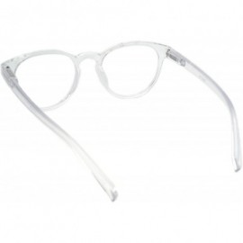 Round shoolboy fullRim Lightweight Reading spring hinge Glasses - Z2 Transparent Clear - CL18ARTKZE4 $21.77