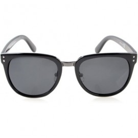 Wrap Retro Oversize Polarized Sunglasses Black/Grey Lens - Black/Grey Lens - CD12F0WG2UB $9.60