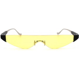 Shield Flat Top Shield Futuristic Robot Cat Eye Sunglasses - Black Yellow - C718W0L2LAS $10.07