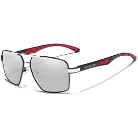 Oval Aluminum Men's Sunglasse Polarized Lens Red Sun Glasses Coating Mirror Glasses - Mirror Silver - C8194ONSTYE $38.22