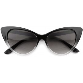 Aviator Women Cateye Sunglasses 50s Vintage Runway Fashion - Black Faded - CW182XC3Z2L $7.13