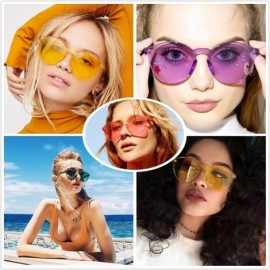 Oversized Oversized Colorful One Piece Square Sunglasses Flat Gradient Transparent Lenses Party Sun Glasses - Sliver - CF18S6...