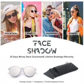 Oversized Oversized Colorful One Piece Square Sunglasses Flat Gradient Transparent Lenses Party Sun Glasses - Sliver - CF18S6...