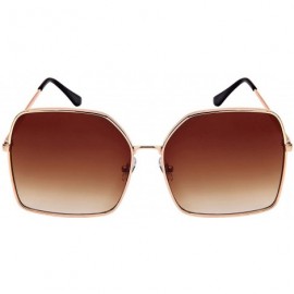 Oval Oversized Square Sunglasses with Flat Lenses 3123FLAP/3361FLAP - Rose Gold - C3183X0I877 $8.63