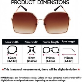 Oval Oversized Square Sunglasses with Flat Lenses 3123FLAP/3361FLAP - Rose Gold - C3183X0I877 $8.63