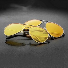 Aviator Men Aviation Sunglasses Women Night Vision Glasses Driving Yellow Blackclearred - Grayyellow - CW18XDWE033 $9.30