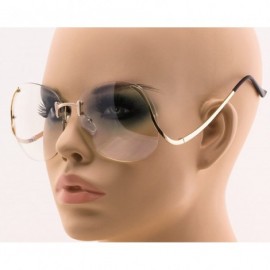 Butterfly RIMLESS OVERSIZED VINTAGE RETRO Butterfly Upside Down Sun Glasses - Clear - CA184RG9MWZ $7.37