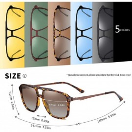 Square Men Women Square Polarized Mirror Sunglasses Vintage Driving Night Vision Sun Glasses Male UV400 - C5blue - C5199QC344...