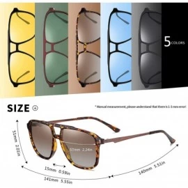 Square Men Women Square Polarized Mirror Sunglasses Vintage Driving Night Vision Sun Glasses Male UV400 - C5blue - C5199QC344...