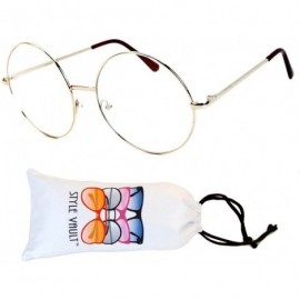 Oversized V3069-VP Oversized 2 3/8" Metal Round Eyeglasses - S1785v Gold-clear - CI129IFUWEN $7.70