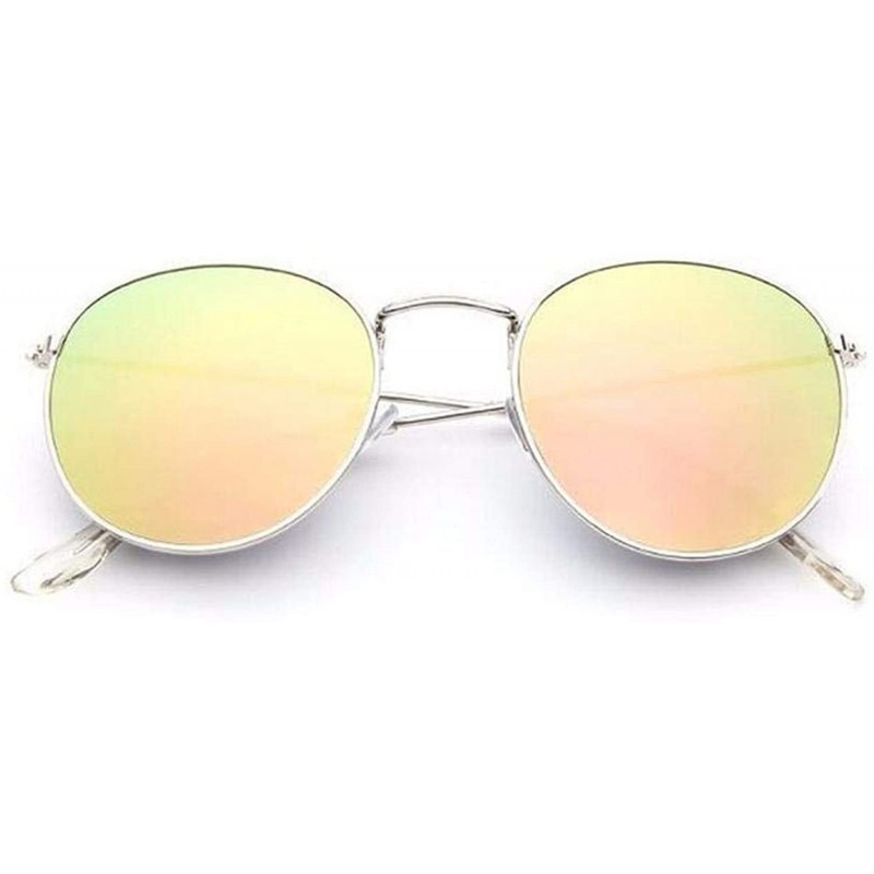 Round 2019 Retro Round Sunglasses Women Brand Designer Sun Glasses Alloy Mirror Ray Female Oculos De Sol - CJ197A3CX4I $31.48