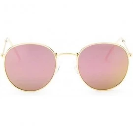 Round 2019 Retro Round Sunglasses Women Brand Designer Sun Glasses Alloy Mirror Ray Female Oculos De Sol - CJ197A3CX4I $31.48