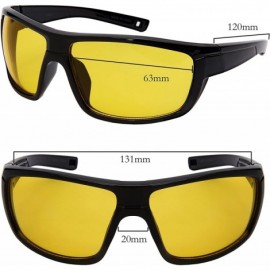 Wrap Yellow HD Night Vision Sports Wrap Sunglass for Men Night Driving W/Fiber Case - Black Frame/Yellow Lens - CY187CWHMA9 $...