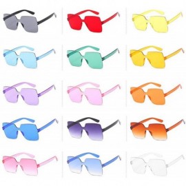 Square Fashion Sunglasses Women Ladies Red Yellow Square Sun Glasses Female Driving Shades UV400 Feminino - Double Blue - CY1...