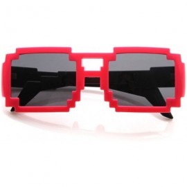 Square Colorful Square Aviator Digital CPU 16-Bit Graphics Gamer Geek Pixel Sunglasses (Pink) - CG119FMDNI7 $11.54