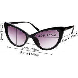 Oversized Womens Oversized Fashion Cat Eye Eyeglasses Frame Large Reading Glasses - Black Frame / Gray Lens - CH18WWIRTQD $10.86