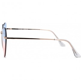 Rimless Womens Minimalist Rimless Heart Shape Elegant Sunglasses - Gold Blue Pink - CI195SMAOSM $9.82