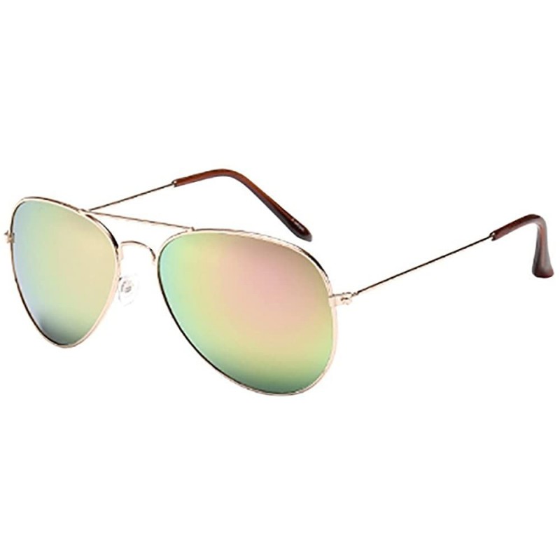 Semi-rimless Classic Polarized Aviator Sunglasses for Men and Women Metal Frame UV400 Lens Sun Glasses - F - CH1908NAM6D $11.08