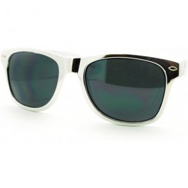 Square Shiny Metallic Color Stunna Shades Classic Square Sunglasses - Silver - C411MI0MH67 $8.49