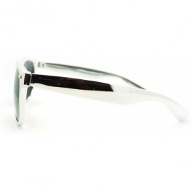 Square Shiny Metallic Color Stunna Shades Classic Square Sunglasses - Silver - C411MI0MH67 $8.49