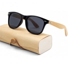 Semi-rimless Retro Sunglasses Men Bamboo Sunglass Women Sport Goggles Gold Mirror Sun Glasses - C6 - CG194OD0IYI $22.05