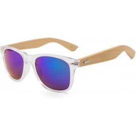 Semi-rimless Retro Sunglasses Men Bamboo Sunglass Women Sport Goggles Gold Mirror Sun Glasses - C6 - CG194OD0IYI $22.05