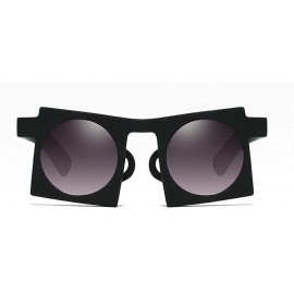 Square 2019 Unique Unisex Small sun glasses vintage Square gradient punk sun glasses shades uv400 - Black - CM18NY0MUML $8.88