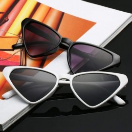 Aviator Sexy Cat Eye Sunglasses Women Brand Designer Triangle Sun Glasses Ladies Black - Red Gray - C518XE03SO2 $8.60