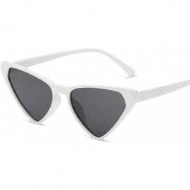 Aviator Sexy Cat Eye Sunglasses Women Brand Designer Triangle Sun Glasses Ladies Black - Red Gray - C518XE03SO2 $8.60